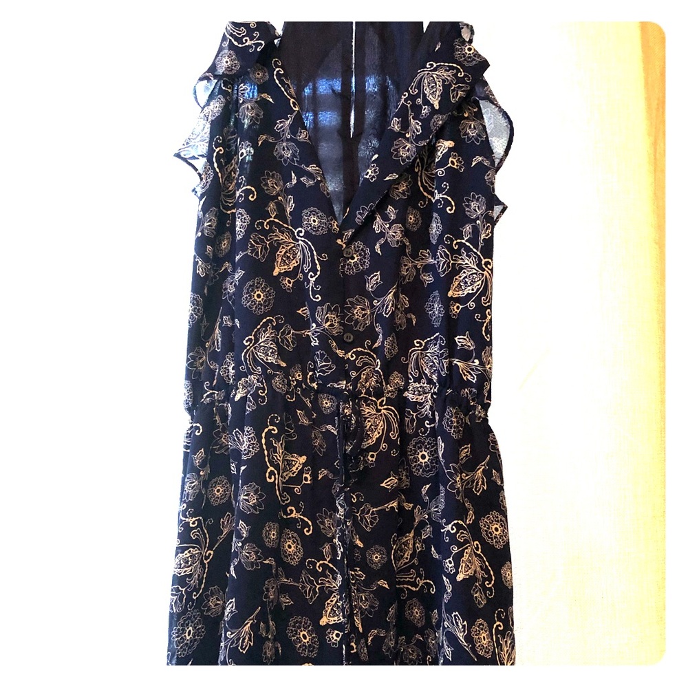 Navy blue floral romper
